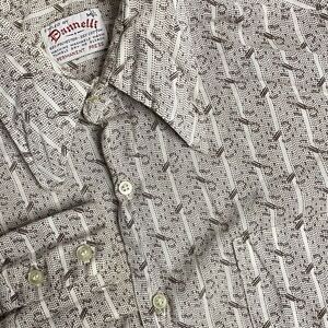 Vintage Dannelli Men's Long Sleeve‎ Button Up Geometric Shirt M 15/15.5